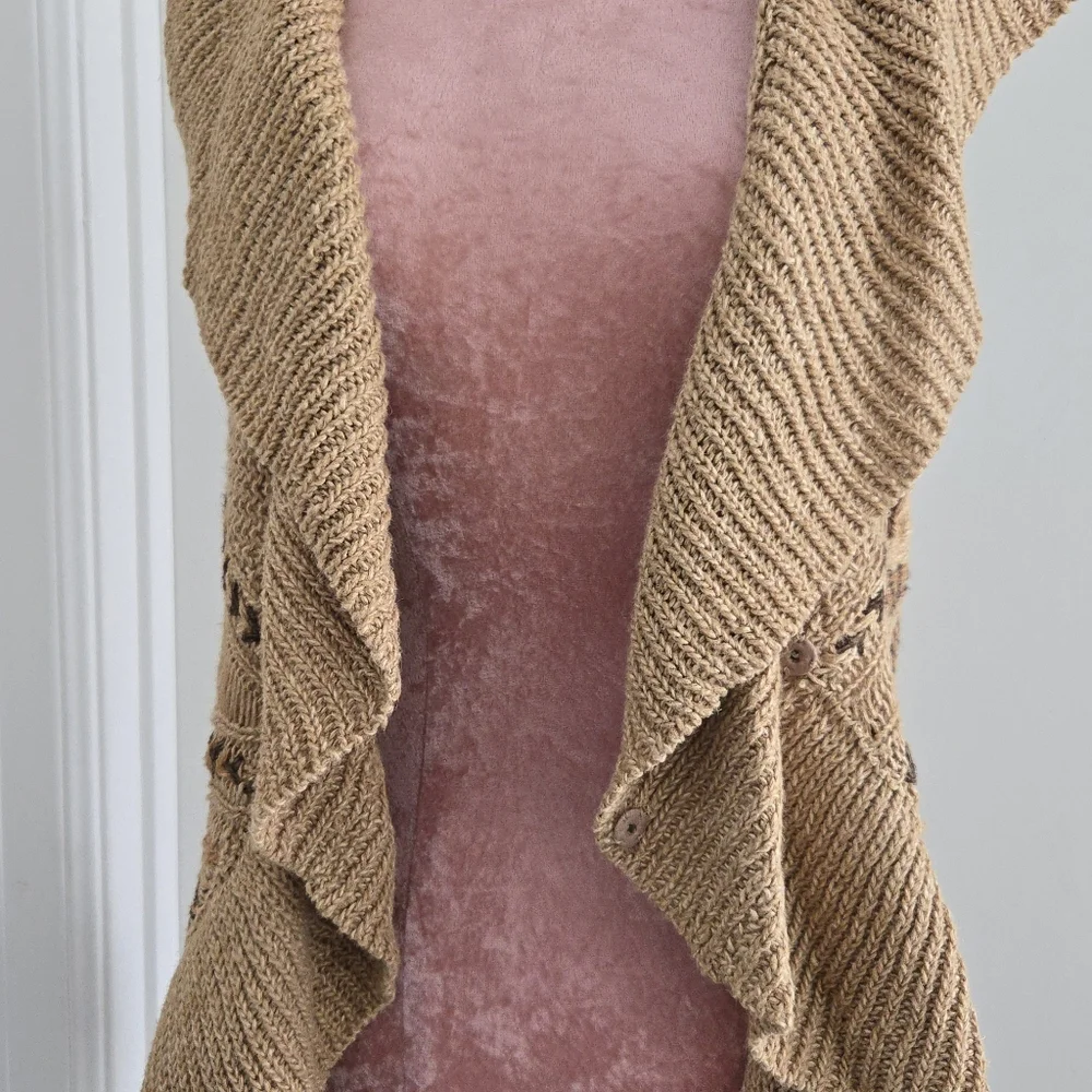 Designer Ralph Lauren Jute Viscose Vest Boho Lagenlook Size S - Picture 5 of 8